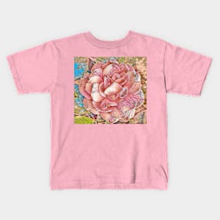 Drawing of pink rose flower Kids T-Shirt